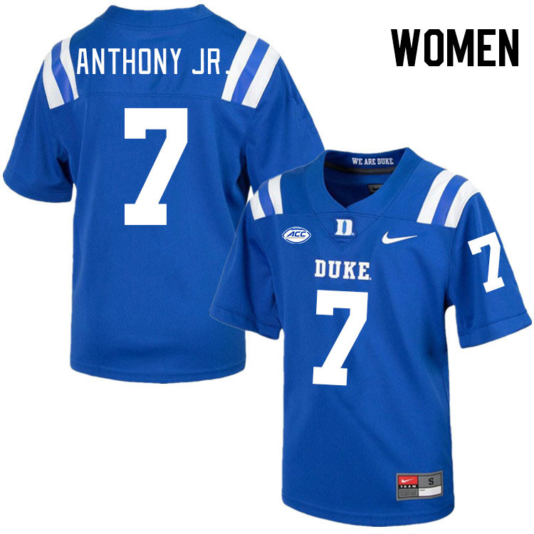 Women #7 Vincent Anthony Jr. Duke Blue Devils College Football Jerseys Stitched-Royal